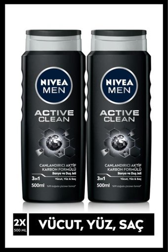 Nivea Aktif Karbon Duş Jeli 2x500 ml