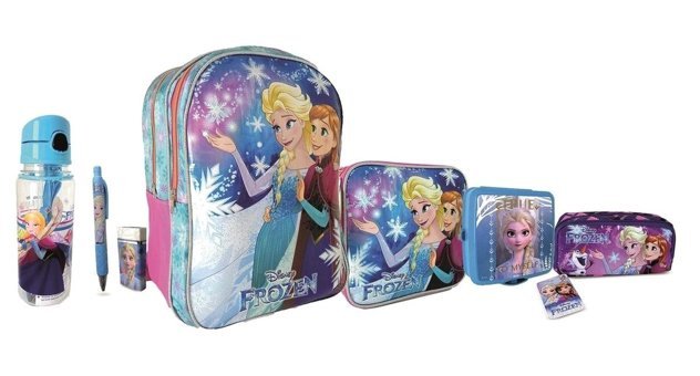 Hakan Çanta Okul Setli Frozen Su Geçirmez 2 Gözlü Çok Renkli İlkokul Kız Sırt Çantası