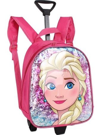 Bagacar Disney Frozen Tekerlekli Tek Gözlü Pembe İlkokul Kız Sırt Çantası