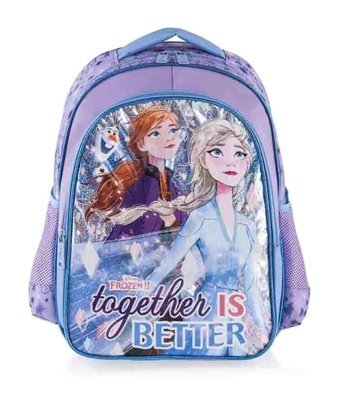 Otto Frocx Disney Frozen Su Geçirmez 2 Gözlü Lila İlkokul Kız Sırt Çantası