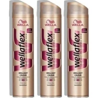 Wella Wellaflex Brillant Islak Görünüm Keratinli Güçlü Saç Spreyi 3x250 ml