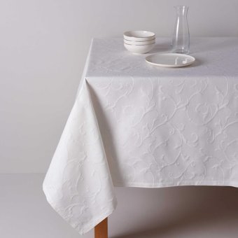 Linens Lenart Pamuk 150 x 260 cm Dikdörtgen Masa Örtüsü Ekru