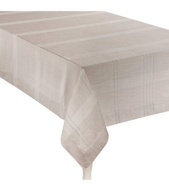 Linens Basic Pamuk-Polyester 160 x 220 cm Dikdörtgen Masa Örtüsü Bej