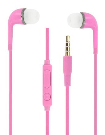 PH26 ‎Ecout-Fil-Rose Silikonlu Mikrofonlu 3.5 mm Jak Kablolu Kulaklık Pembe