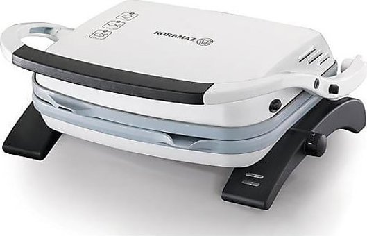 Korkmaz A329-05 6 Dilim Teflon Çıkartılabilir Plaka Beyaz Izgaralı Tost Makinesi