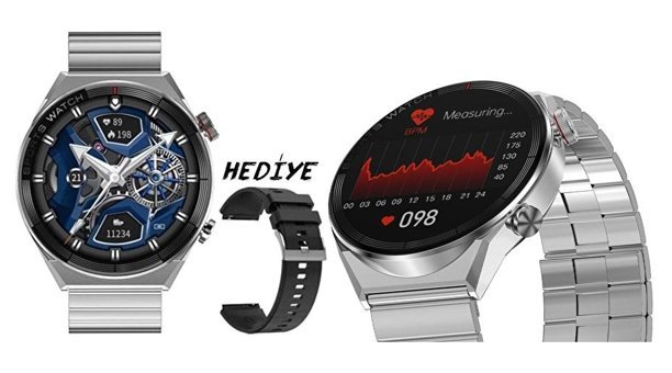 Rabbit Store DT3 Mate 1 Android GPS 42 mm Metal Kordon Yuvarlak Erkek Akıllı Saat Gümüş