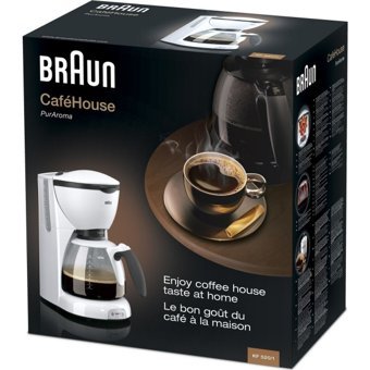 Braun CafeHouse Pure KF520 Filtreli Karaf Hazne Kapasiteli 10 Fincan 1100 W Beyaz Filtre Kahve Makinesi