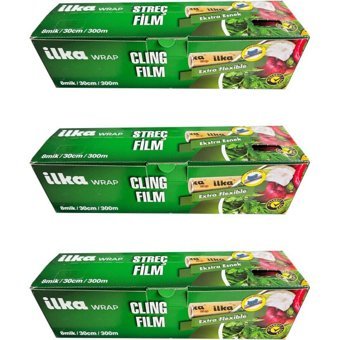 İlka 30 cm x 30000 cm 8 Mikron Palet Bıçaklı Streç Film 3 Adet