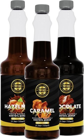 By Tüfekçi Çikolata-Fındık-Karamel Kahve Şurubu 3x750 ml