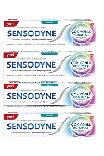Sensodyne Çok Yönlü Koruma Naneli Florürlü Diş Macunu 4x75 ml
