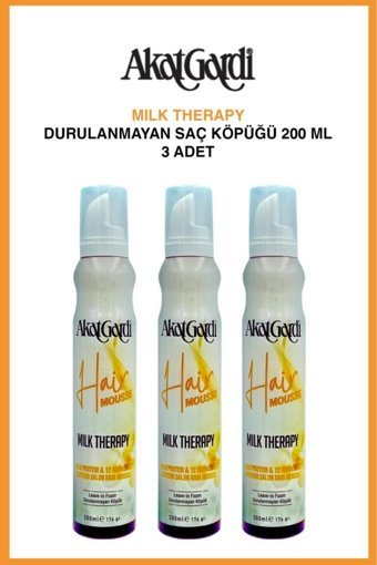Akat Gardi Milk Therapy Normal Saçlar İçin Şekillendirici Hacim Veren Saç Köpüğü 3x200 ml