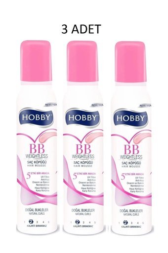 Hobby Bb Onarıcı Normal Saçlar İçin Şekillendirici Hacim Veren Saç Köpüğü 3x150 ml
