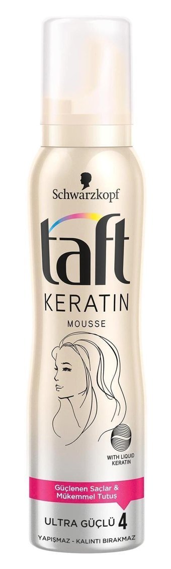 Schwarzkopf Taft Keratin Düz Saçlar İçin Şekillendirici Saç Köpüğü 150 ml