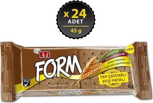 Eti Form Diyabetik Ekşi Mayalı-Tam Çavdarlı Bisküvi 24x45 gr