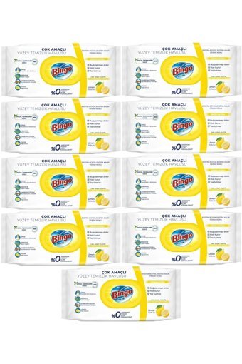 Bingo Clean Antibakteriyel 96 Yaprak 9'lu Islak Mendil