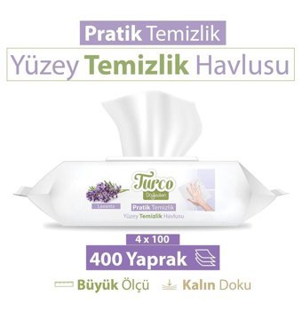 Baby Turco Lavanta Antibakteriyel 100 Yaprak 4'lü Islak Mendil