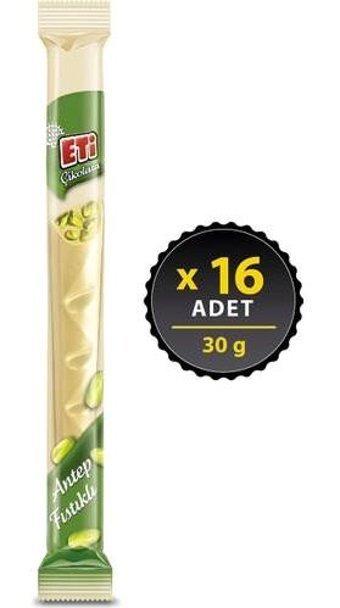 Eti Antep Fıstıklı Beyaz Çikolata 30 gr 16'lı