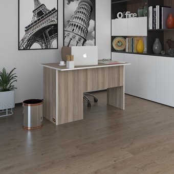 Kenzlife 75x60x130 cm Ahşap Gövdeli Mdf Ayaklı Beyaz-Açık Kahverengi Çalışma Masası