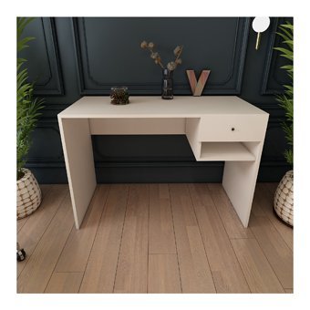 Bimossa Berlin S7140 Çekmeceli 74x56x114 cm Suntalam Gövdeli Mdf Ayaklı Beyaz Çalışma Masası