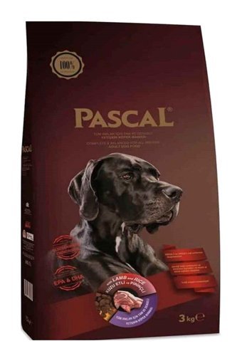 Pascal Kuzu Etli ve Pirinçli Tüm Irklar Yetişkin Kuru Köpek Maması 3 kg