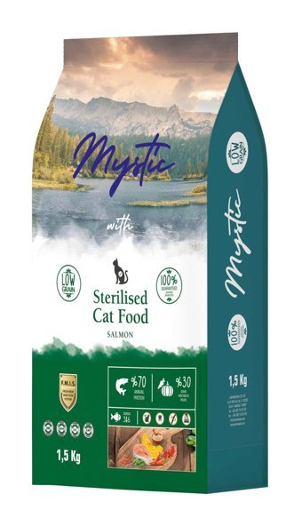 Mystic Somonlu Tahıllı Yetişkin Kuru Kedi Maması 1.5 kg