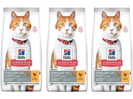 Hill's Scıence Plan Tavuk Kısırlaştırılmış Yetişkin Kuru Kedi Maması 3x3 kg