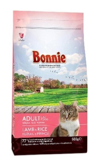Bonnie Kuzu Etli Tahıllı Yetişkin Kuru Kedi Maması 500 gr
