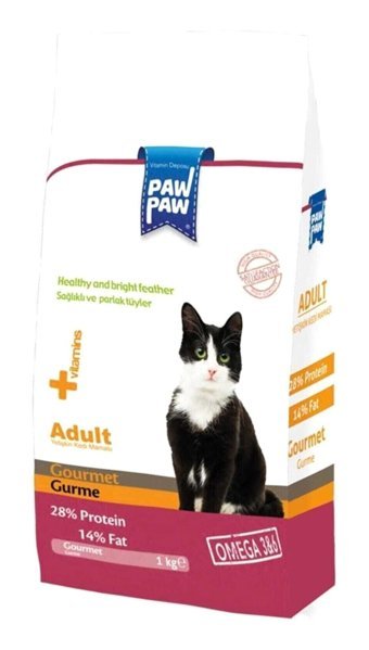 Paw Paw Gurme Tavuk Tahıllı Yetişkin Kuru Kedi Maması 1 kg