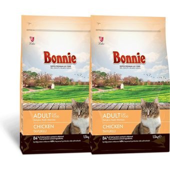 Bonnie Tavuk Tahıllı Yetişkin Kuru Kedi Maması 2x1.5 kg