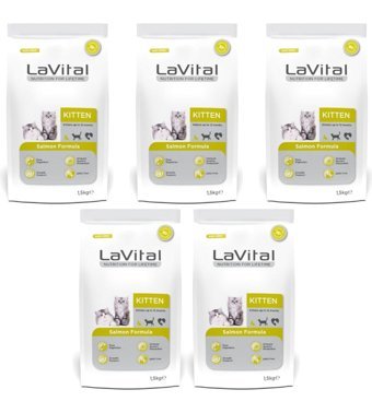 La Vital Somonlu Tahıllı Yavru Kuru Kedi Maması 5x1.5 kg