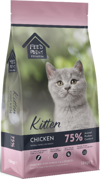 Feed Point Tavuk Tahıllı Yavru Kuru Kedi Maması 15 kg