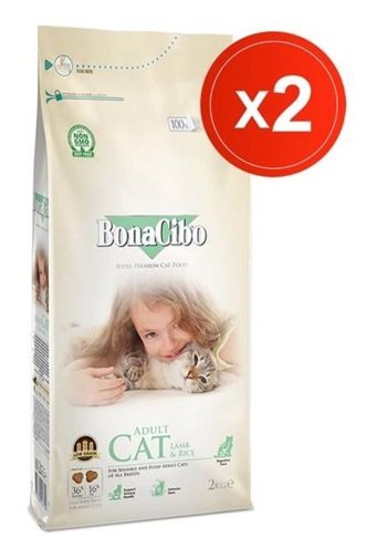 Bonacibo Kuzu Etli Tahıllı Yetişkin Kuru Kedi Maması 2x2 kg