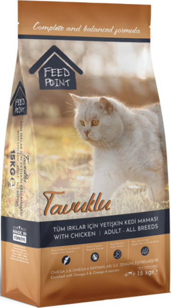 Feed Point Tavuk Tahıllı Yetişkin Kuru Kedi Maması 15 kg