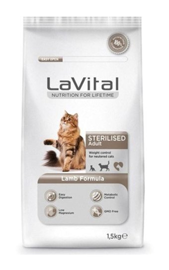 La Vital Kuzu Etli Kısırlaştırılmış Tahıllı Yetişkin Kuru Kedi Maması 12 kg