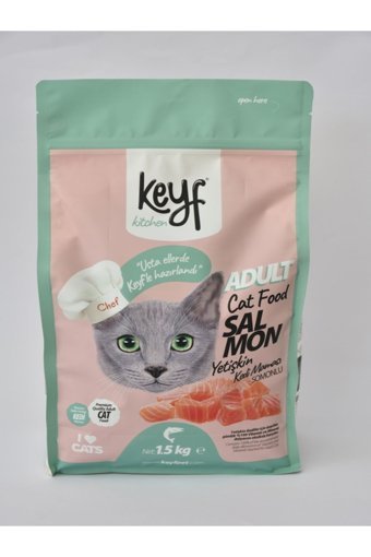 Keyf Somonlu Yetişkin Kuru Kedi Maması 1.5 kg