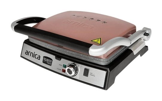 Arnica GH26240 6 Dilim Granit Çıkartılabilir Plaka Çift Taraflı 2000 W Izgaralı Rose Gold Tost Makinesi