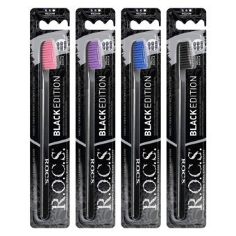Rocs Black Edition Yumuşak Manuel Bebek Diş Fırçası Renkli