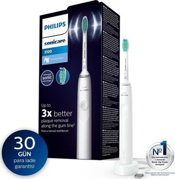 Philips Sonicare HX3671/13 – 3100 series Işıklı Kapaklı Yumuşak Ortodontik Şarjlı Yetişkin Diş Fırçası Beyaz