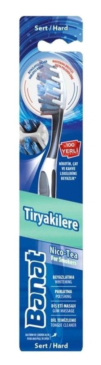 Banat Nico-tea Tiryakilere Özel Orta Manuel Yetişkin Diş Fırçası Siyah