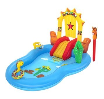 Bestway Kaydıraklı 188 x 264 cm Oval Şişme Havuz Çok Renkli