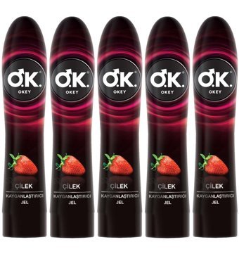 Okey Su Bazlı Çilekli Kayganlaştırıcı Jel 5x100 ml