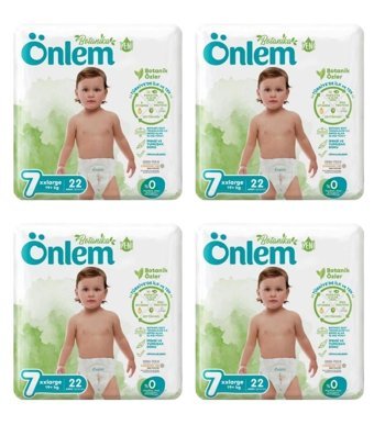Önlem Botanika 7 Numara Organik Göbek Oyuntulu Cırtlı Bebek Bezi 4x22 Adet