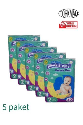 Jenny & Willy 2 Numara Cırtlı Bebek Bezi 5x60 Adet