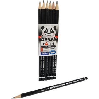 Fatih Panda 12'li Yuvarlak Siyah HB Kurşun Kalem Seti
