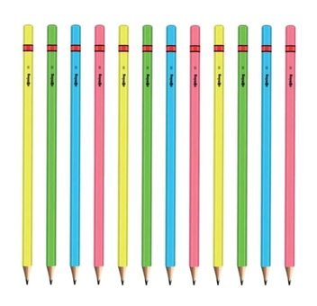 Rotring Neon 12'li Mercanlı Köşeli Siyah Kurşun Kalem Seti