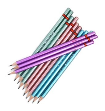 Rotring Metalik 12'li Mercanlı Köşeli Siyah HB Kurşun Kalem Seti