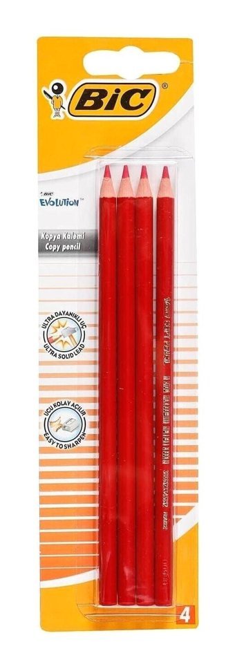 Bic Kopya 4'lü Mercanlı Yuvarlak Kırmızı HB Kurşun Kalem Seti