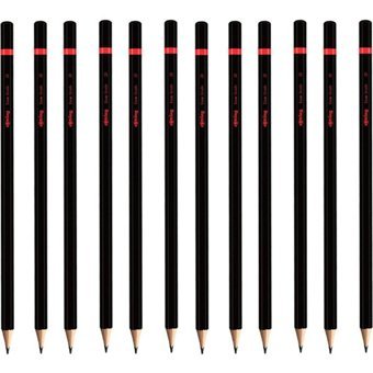 Rotring Sınav 12'li Mercanlı Köşeli Siyah 2B Kurşun Kalem