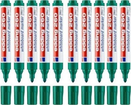 Edding 260 10 Adet Doldurulabilir Silinebilir Yeşil Tahta Kalemi