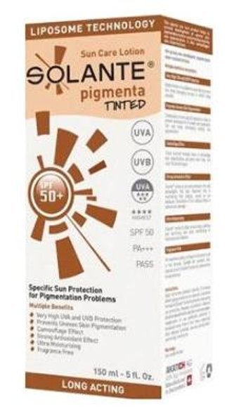 Solante Pigmenta Tinted Renkli 50+ Faktör Kızarık Ciltler İçin Mineral Filtreli Yağsız Suya Dayanıklı Güneş Losyonu 150 ml